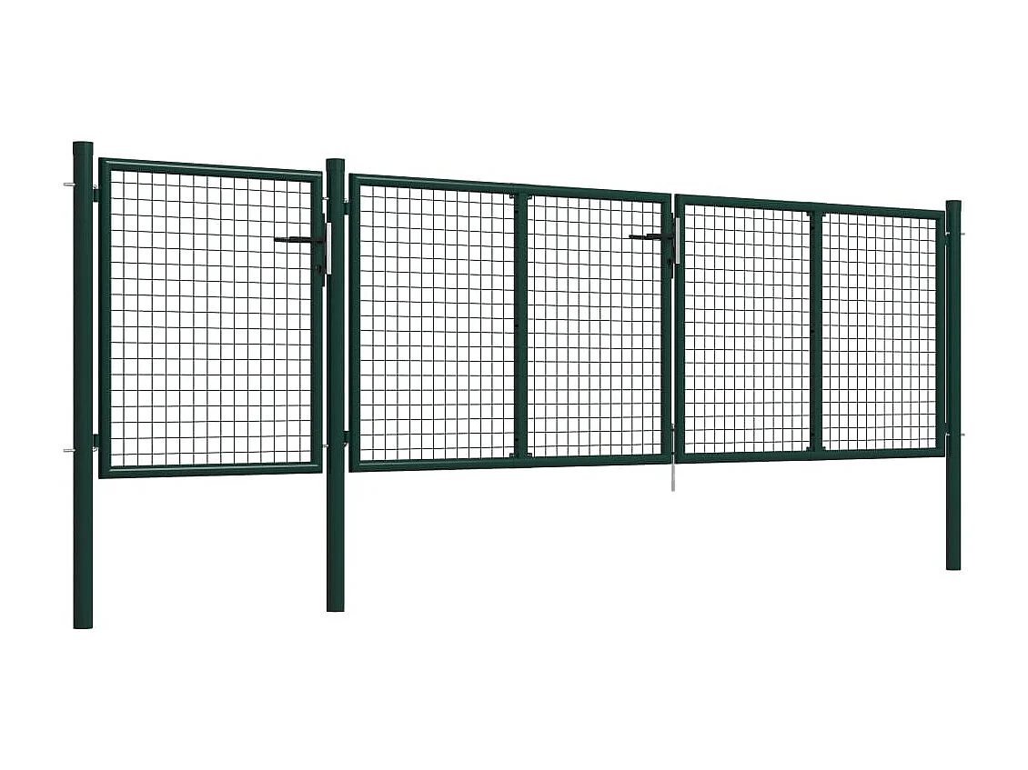 Portail de jardin Acier 400 x 75 cm Vert