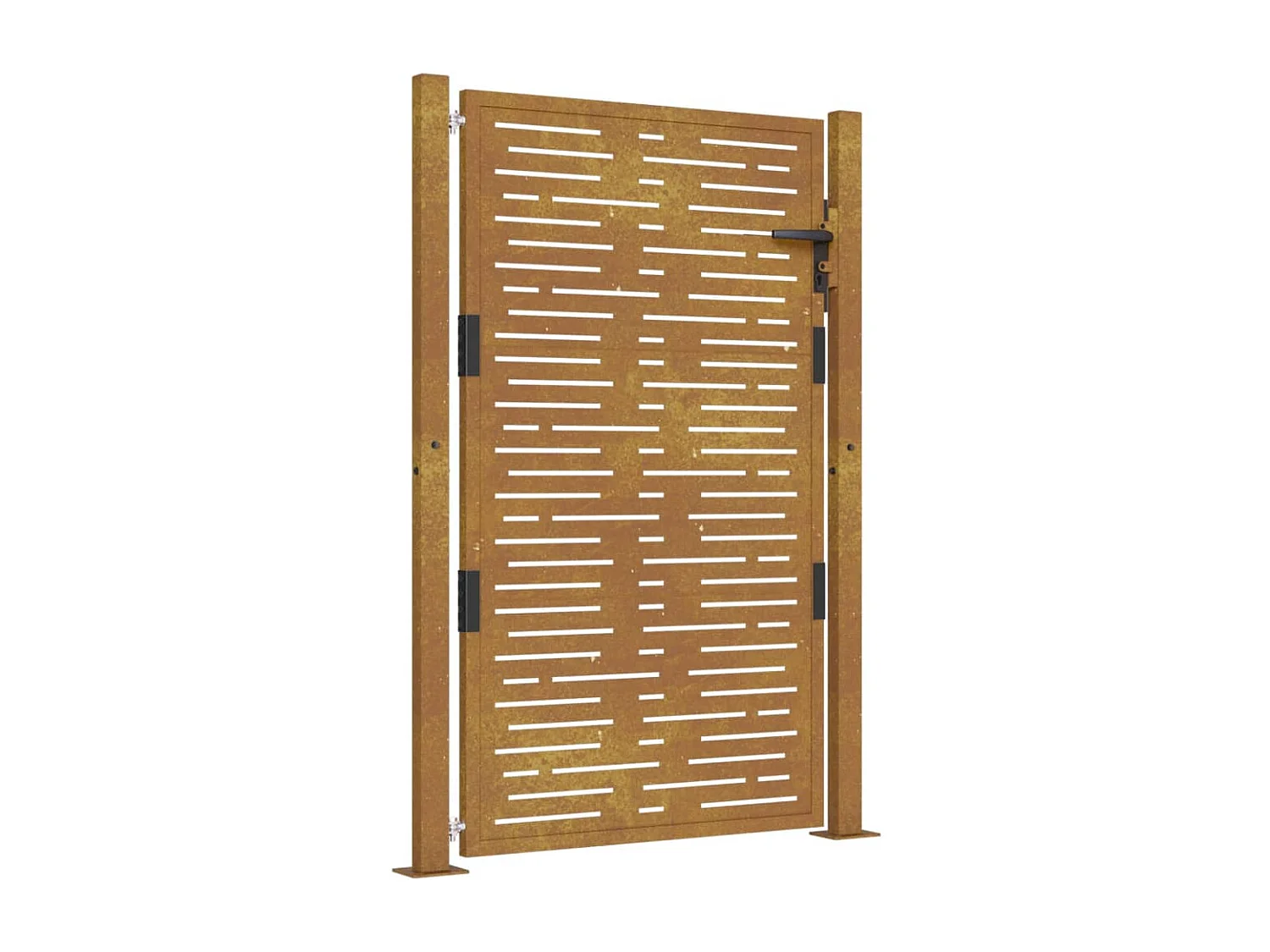 Portão de jardim 105x155 cm aço corten design quadrado
