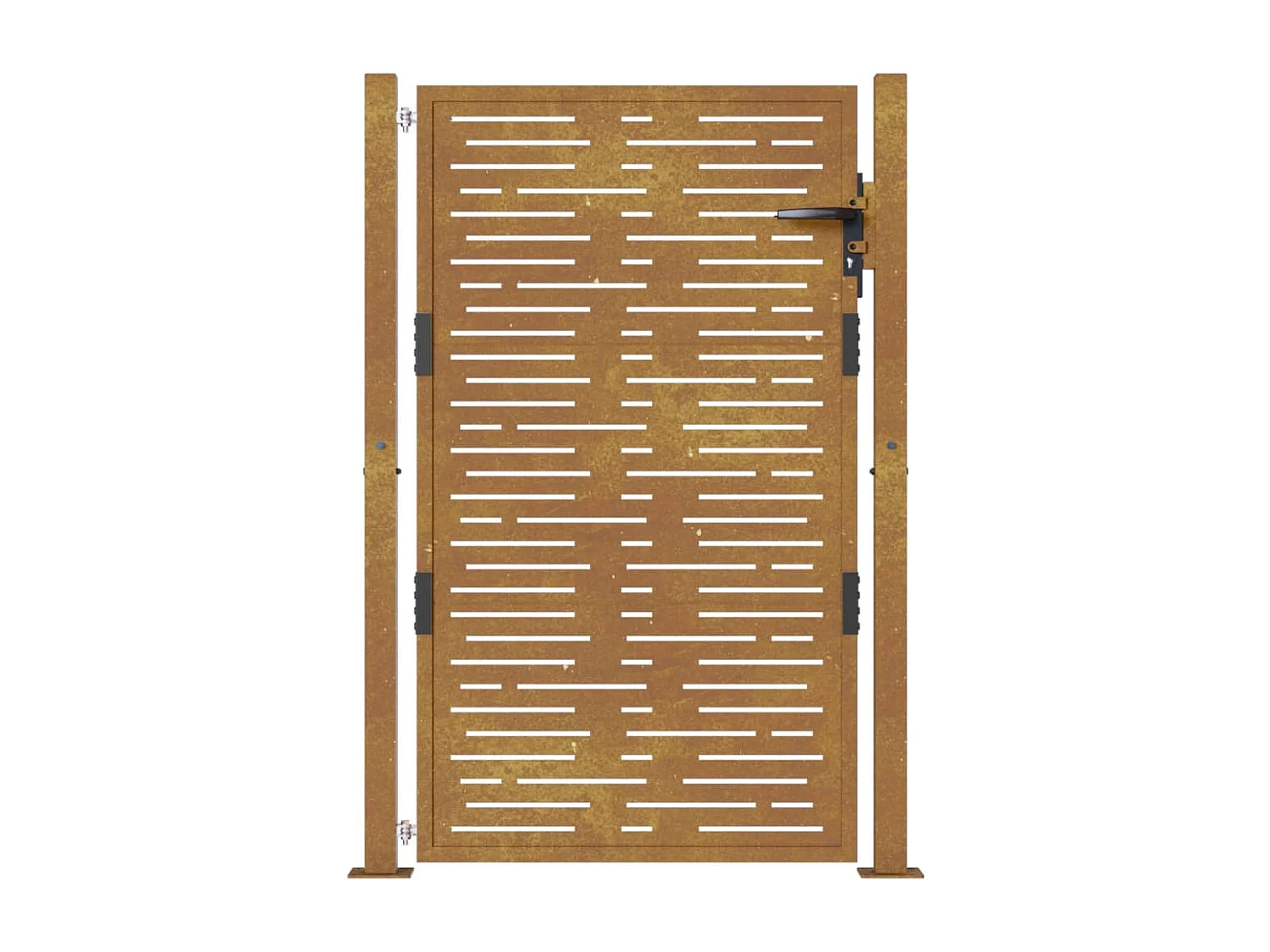 Portão de jardim 105x155 cm aço corten design quadrado