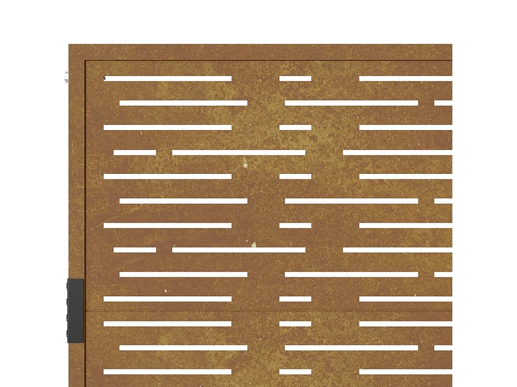 Portão de jardim 105x155 cm aço corten design quadrado