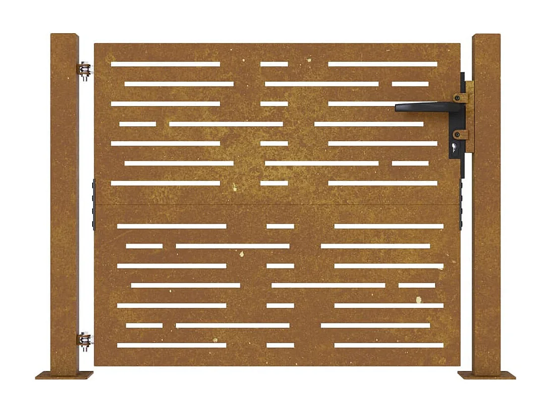 Portail de jardin 105x105 cm acier corten conception de carré