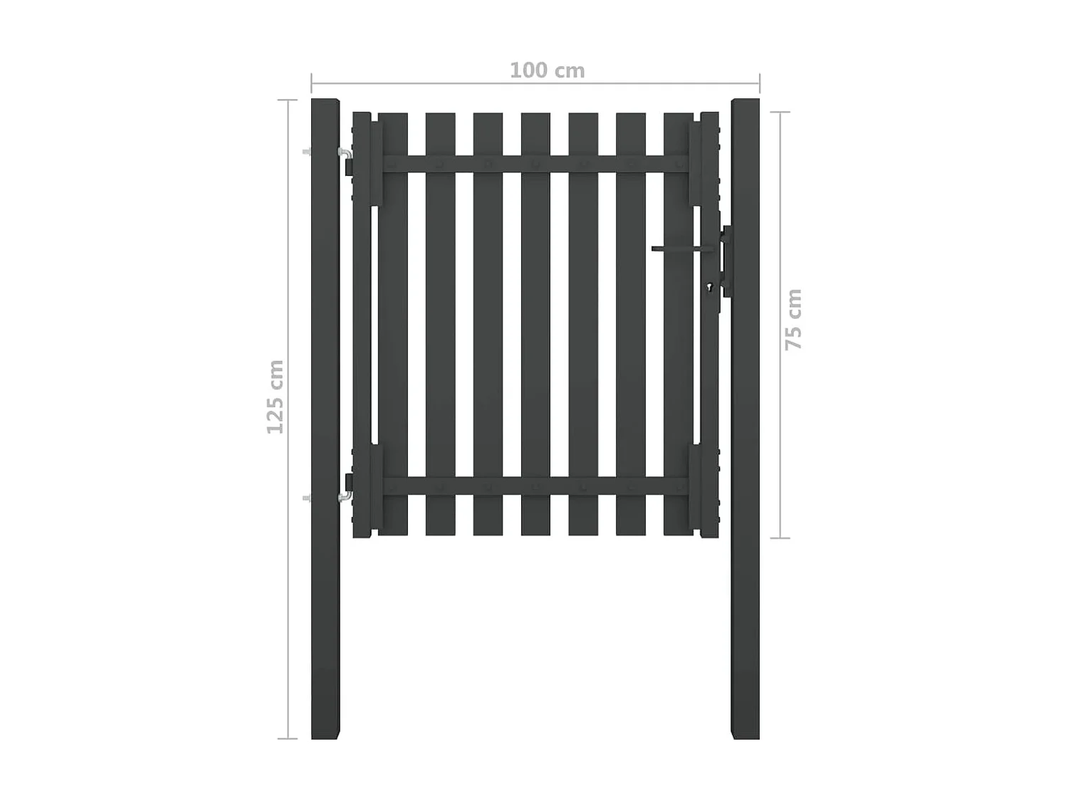 Portail de cl?ture de jardin Acier 1x1,25 m Anthracite