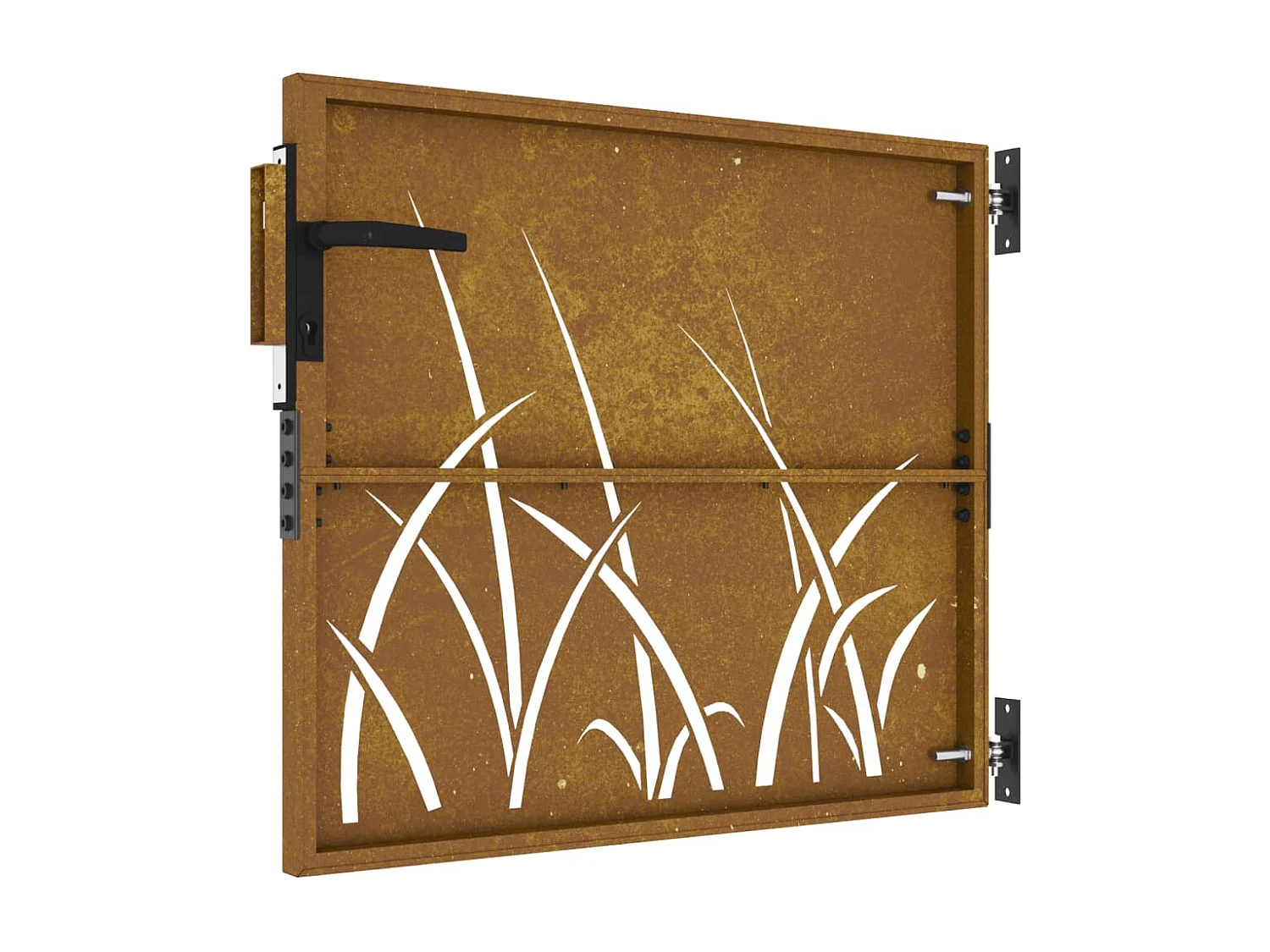 Puerta de jardín 85x100 cm acero corten diseño césped