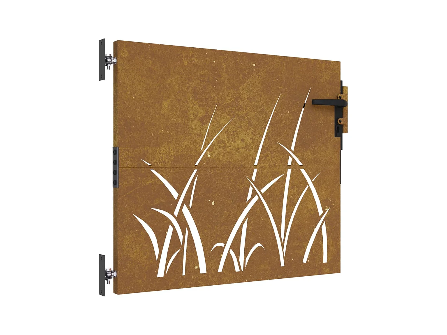 Portail de jardin 85x100 cm acier corten conception d'herbe