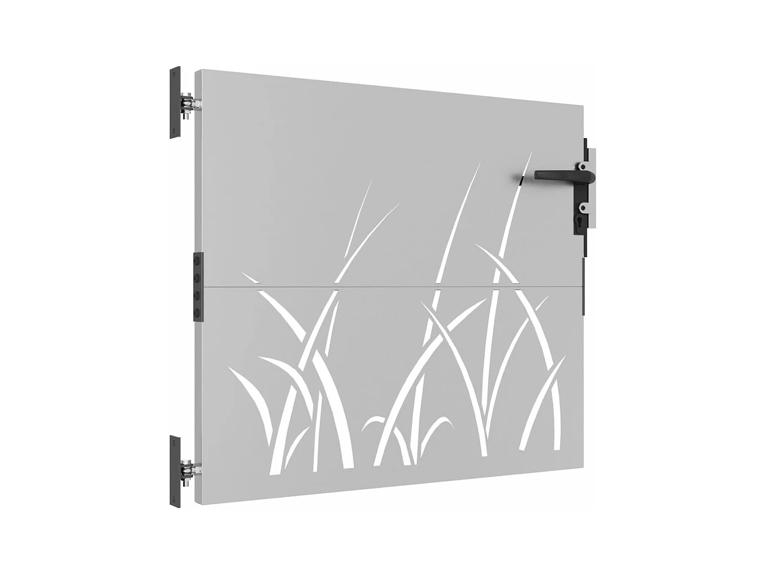 Portail de jardin 85x100 cm acier corten conception d'herbe