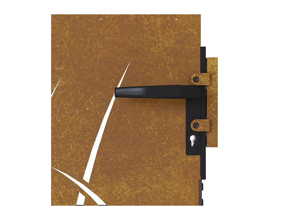 Portail de jardin 85x100 cm acier corten conception d'herbe