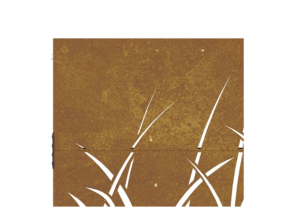 Portail de jardin 85x100 cm acier corten conception d'herbe