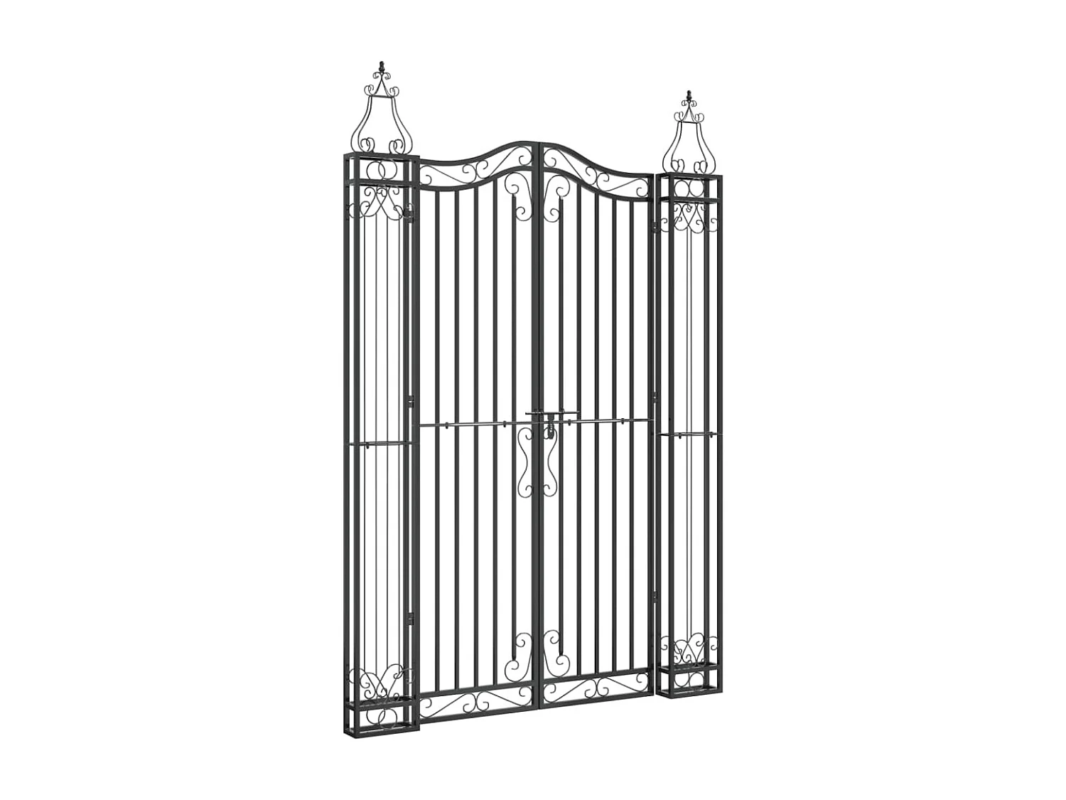 Zwarte tuinpoort 121x8x180 cm smeedijzer