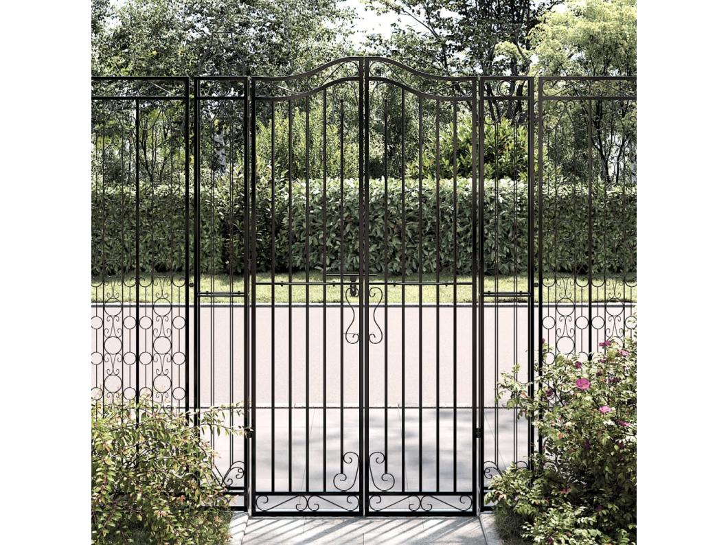 Zwarte tuinpoort 121x8x180 cm smeedijzer