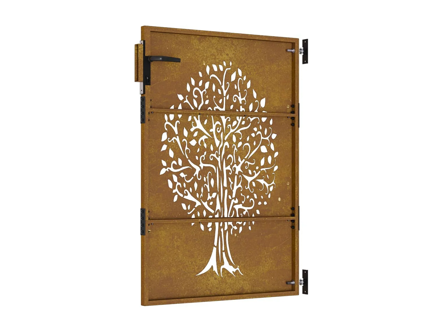 Puerta de jardín 85x150 cm acero corten diseño árbol