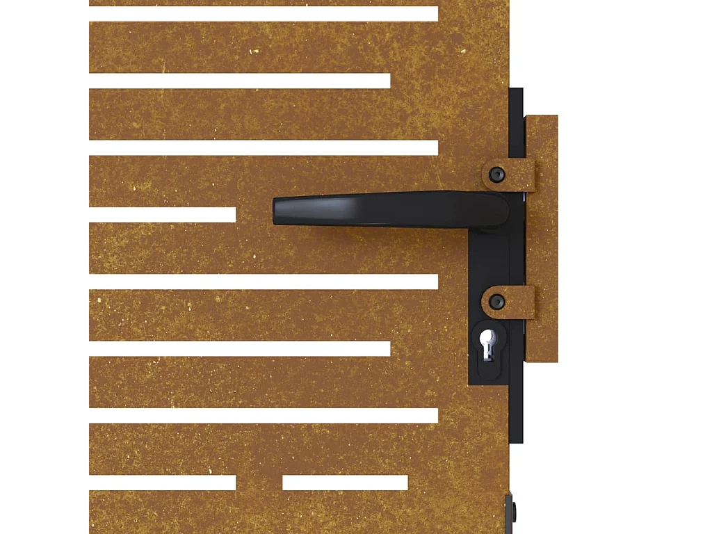 Portail de jardin 85x200 cm acier corten conception de carré