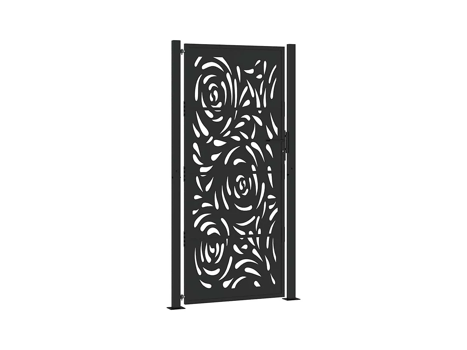 Puerta de jardín negra 105x205 cm acero diseño llama