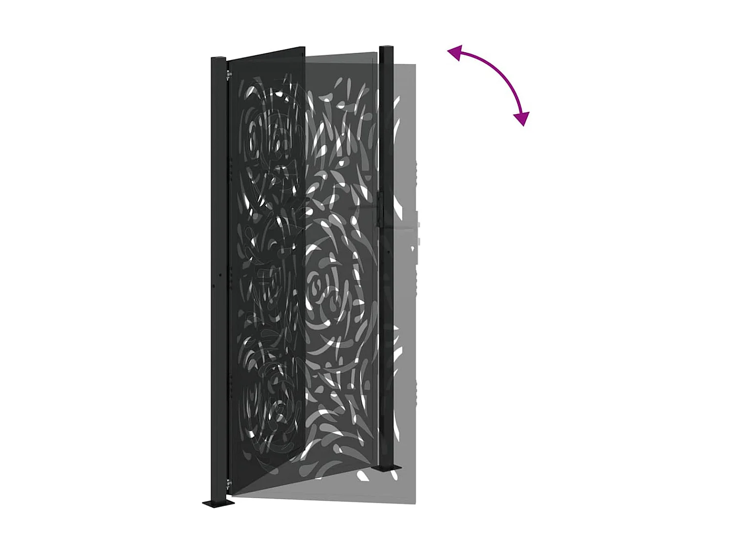 Puerta de jardín negra 105x205 cm acero diseño llama