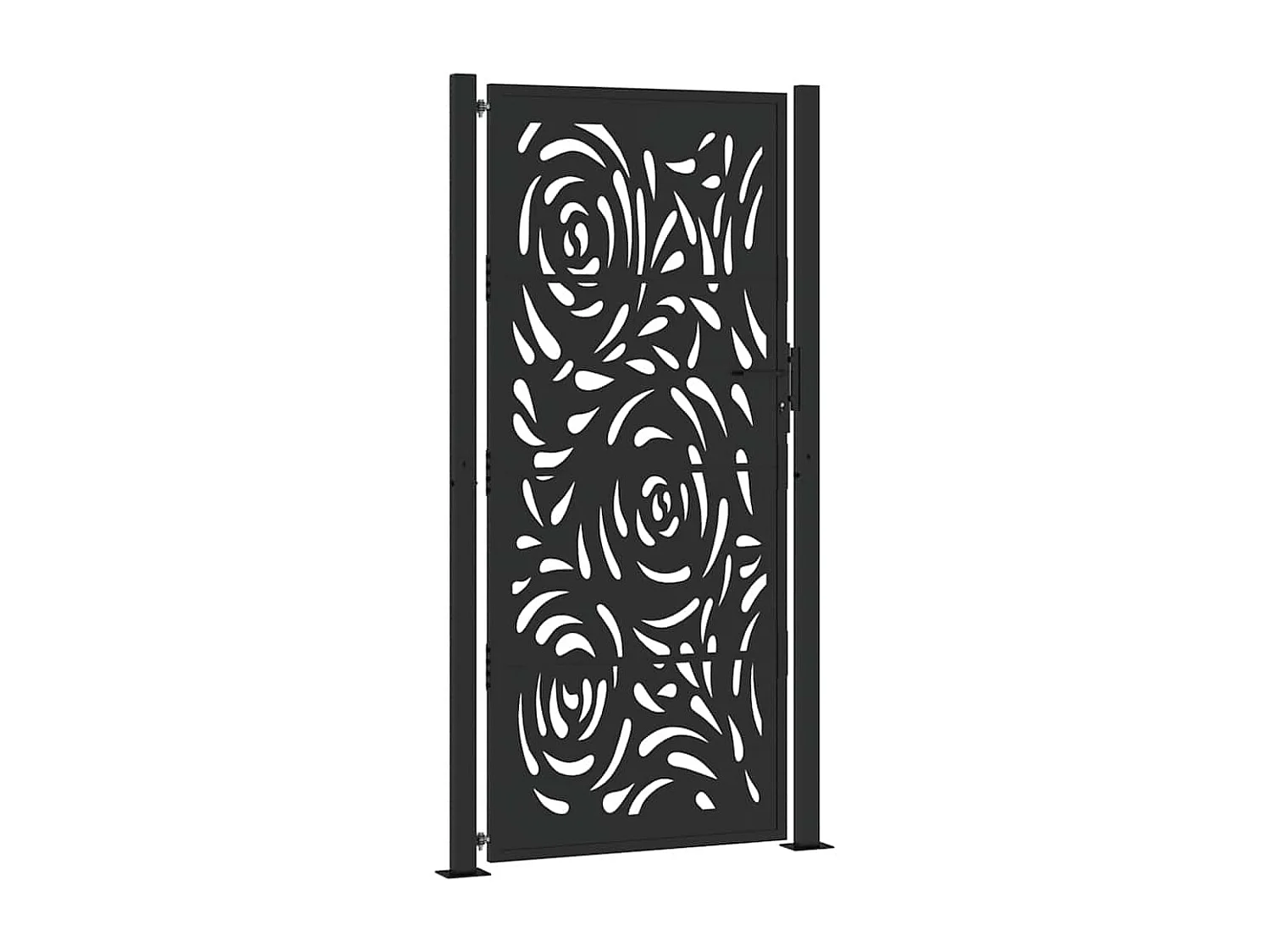 Portail de jardin noir 105x205 cm acier conception de flamme