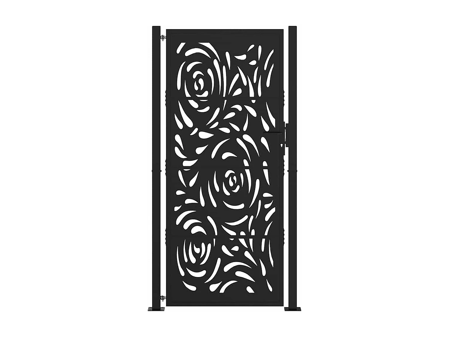 Portail de jardin noir 105x205 cm acier conception de flamme