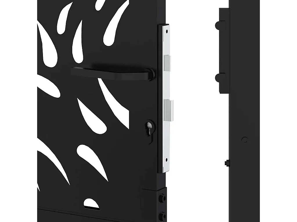 Portail de jardin noir 105x205 cm acier conception de flamme