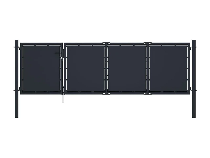 Puerta de jardín de acero 350 x 75 cm antracita