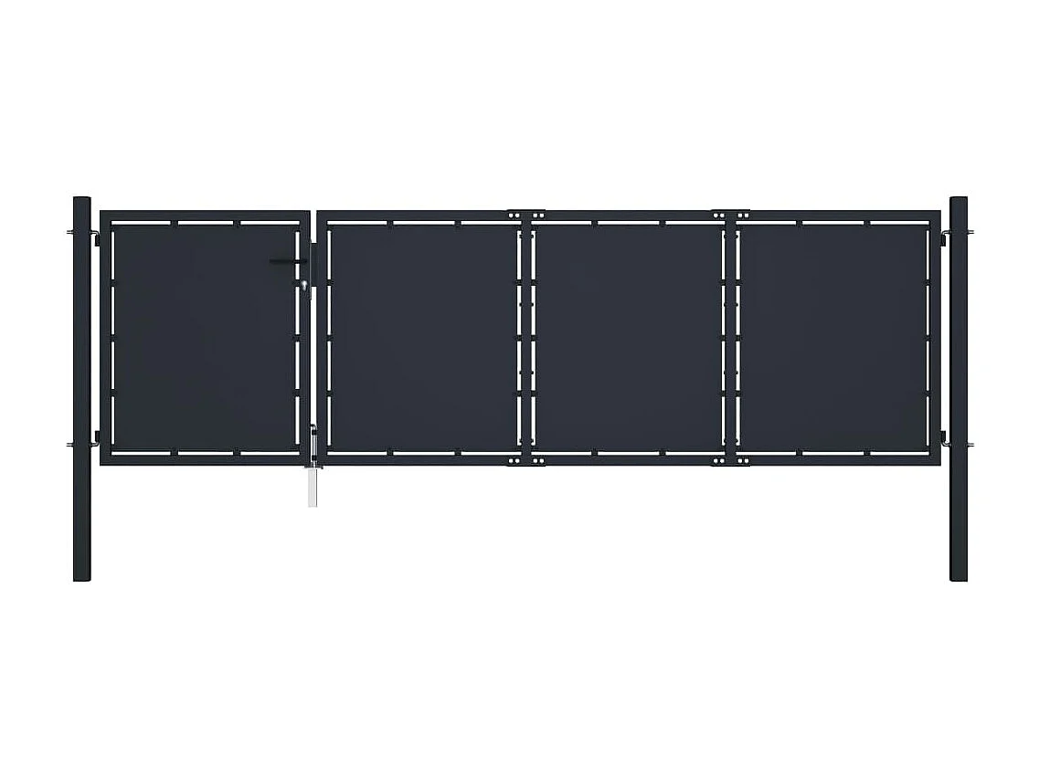 Portail de jardin Acier 350 x 75 cm Anthracite