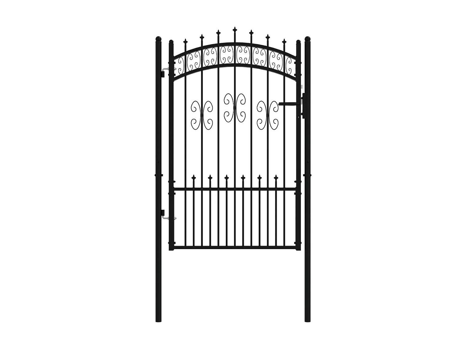 Portal negro y tapa de lanza 103x200 cm acero revestido en polvo