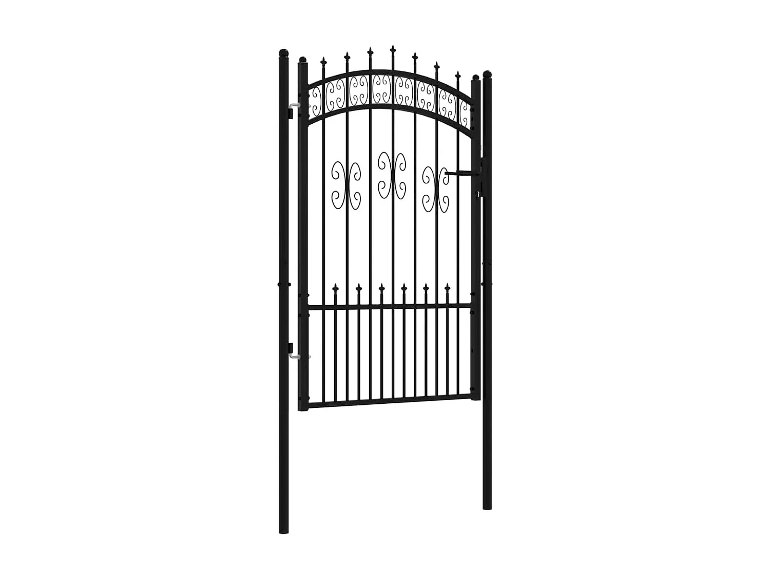 Portal negro y tapa de lanza 103x200 cm acero revestido en polvo