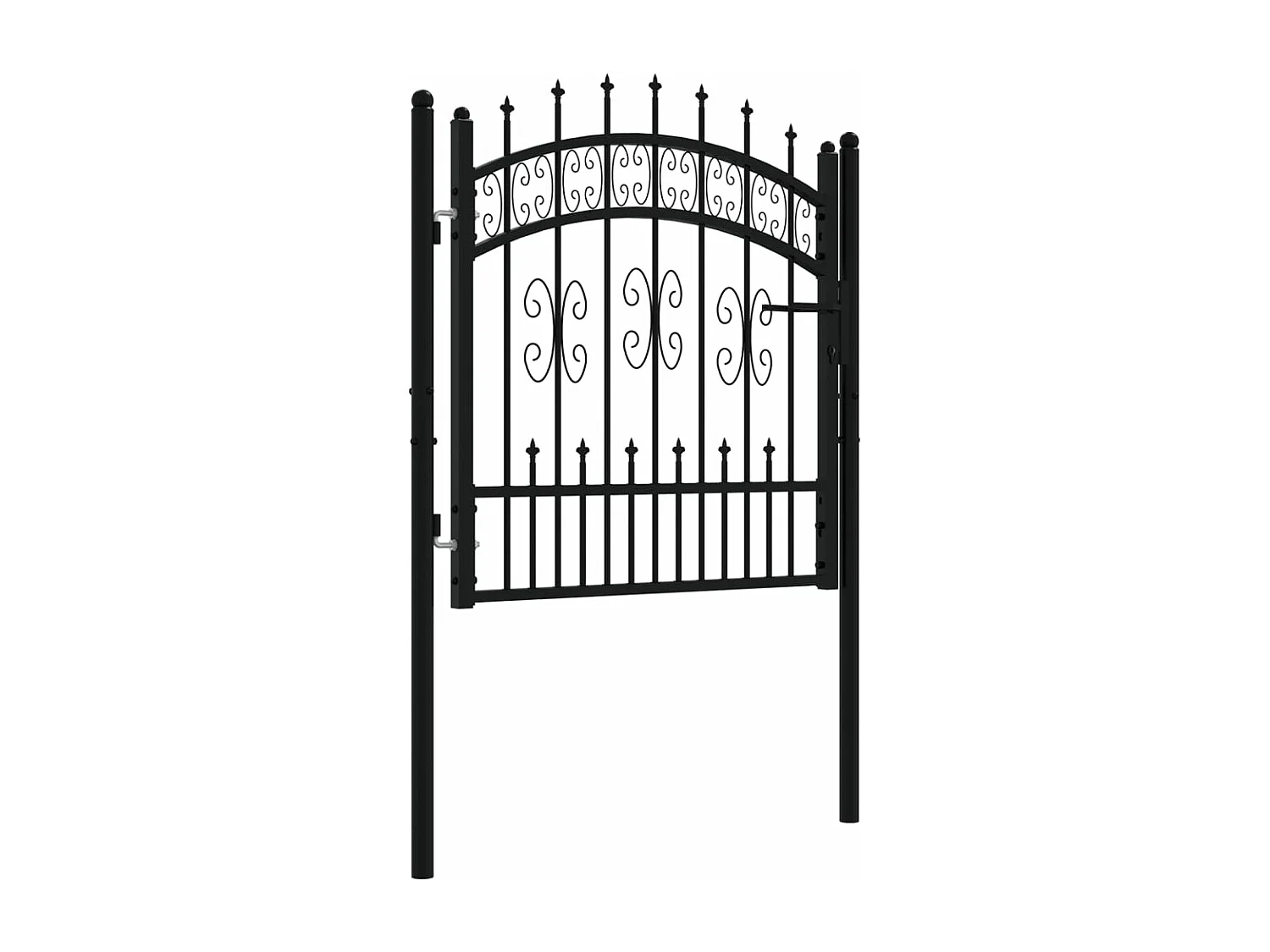 Portail et sommet de lance Noir 103x150 cm Acier enduit poudre