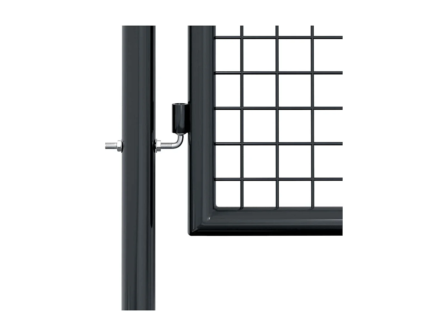 Puerta de jardín de malla de acero galvanizado 100 x 175 cm Gris