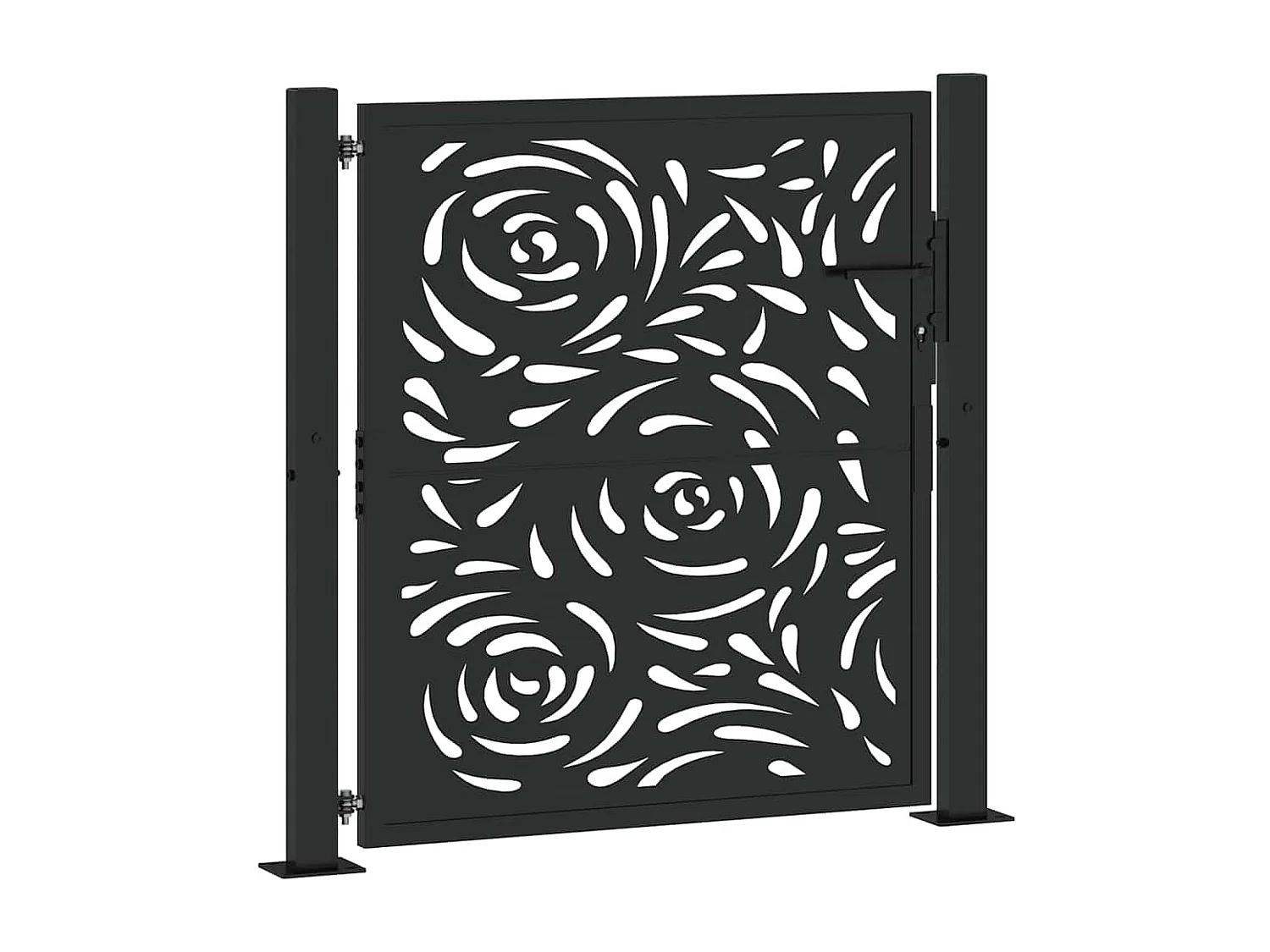 Puerta de jardín negra 105x106 cm acero diseño llama