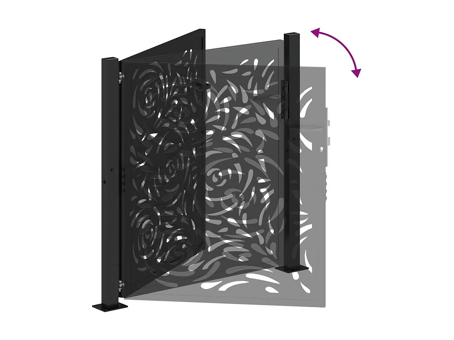 Puerta de jardín negra 105x106 cm acero diseño llama