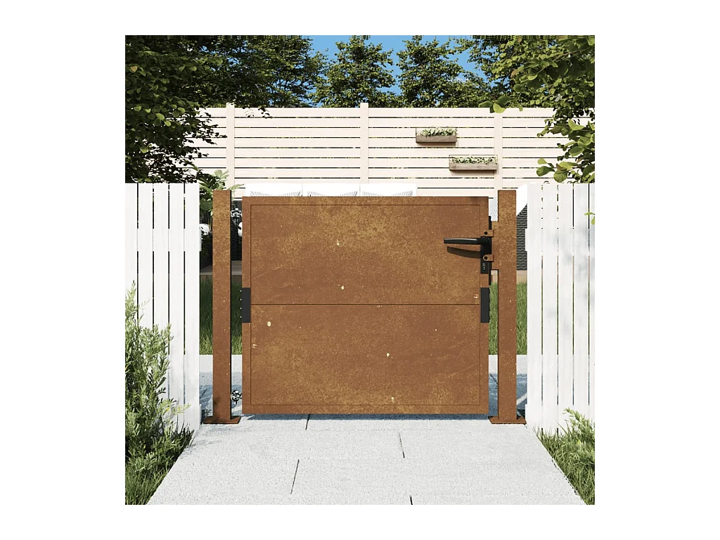 Portail de jardin 105x80 cm acier corten