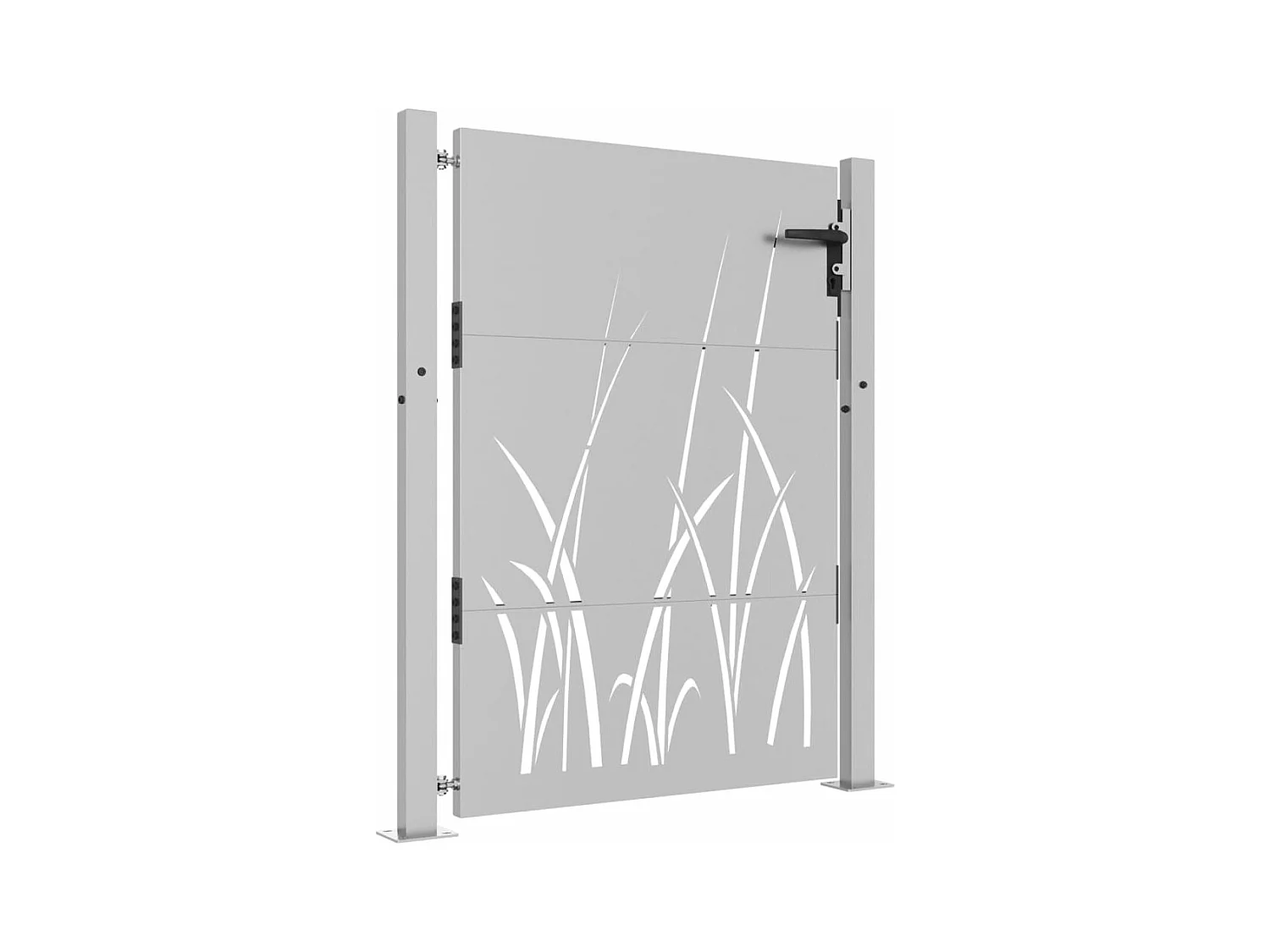 Portail de jardin 105x130 cm acier corten conception d'herbe
