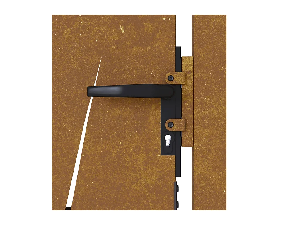 Portail de jardin 105x130 cm acier corten conception d'herbe