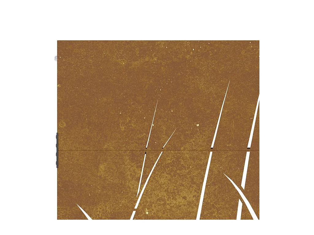 Portail de jardin 105x130 cm acier corten conception d'herbe