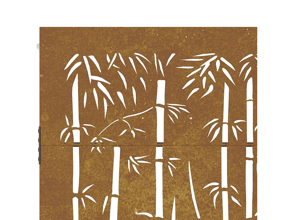 Puerta de jardín 85x150 cm acero corten diseño bambú