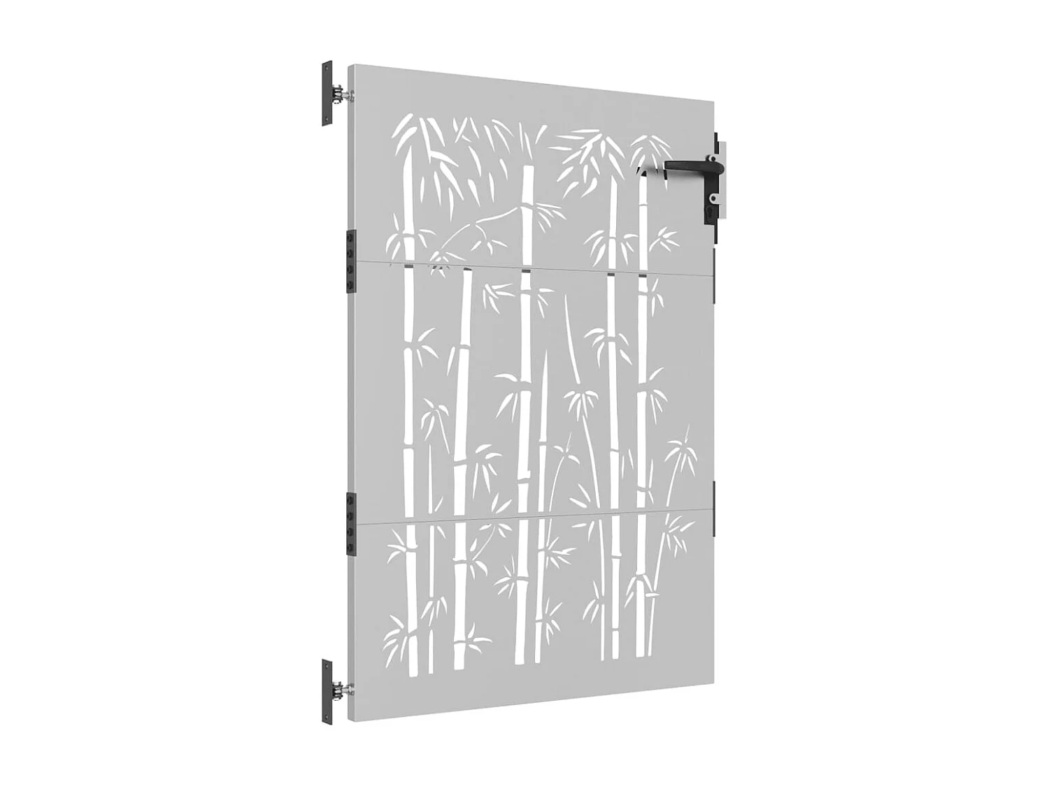 Portail de jardin 85x150 cm acier corten design de bambou