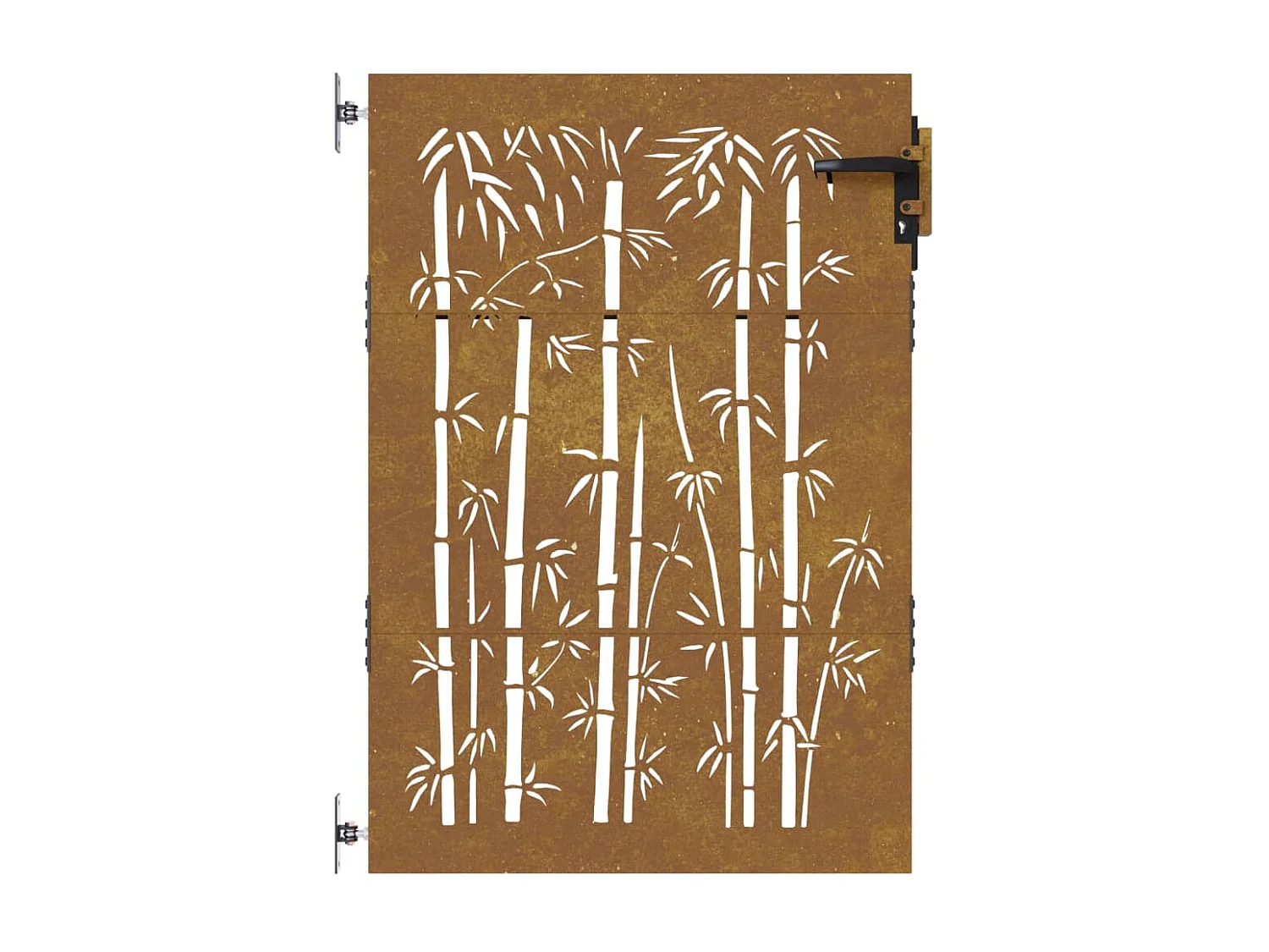 Portail de jardin 85x150 cm acier corten design de bambou