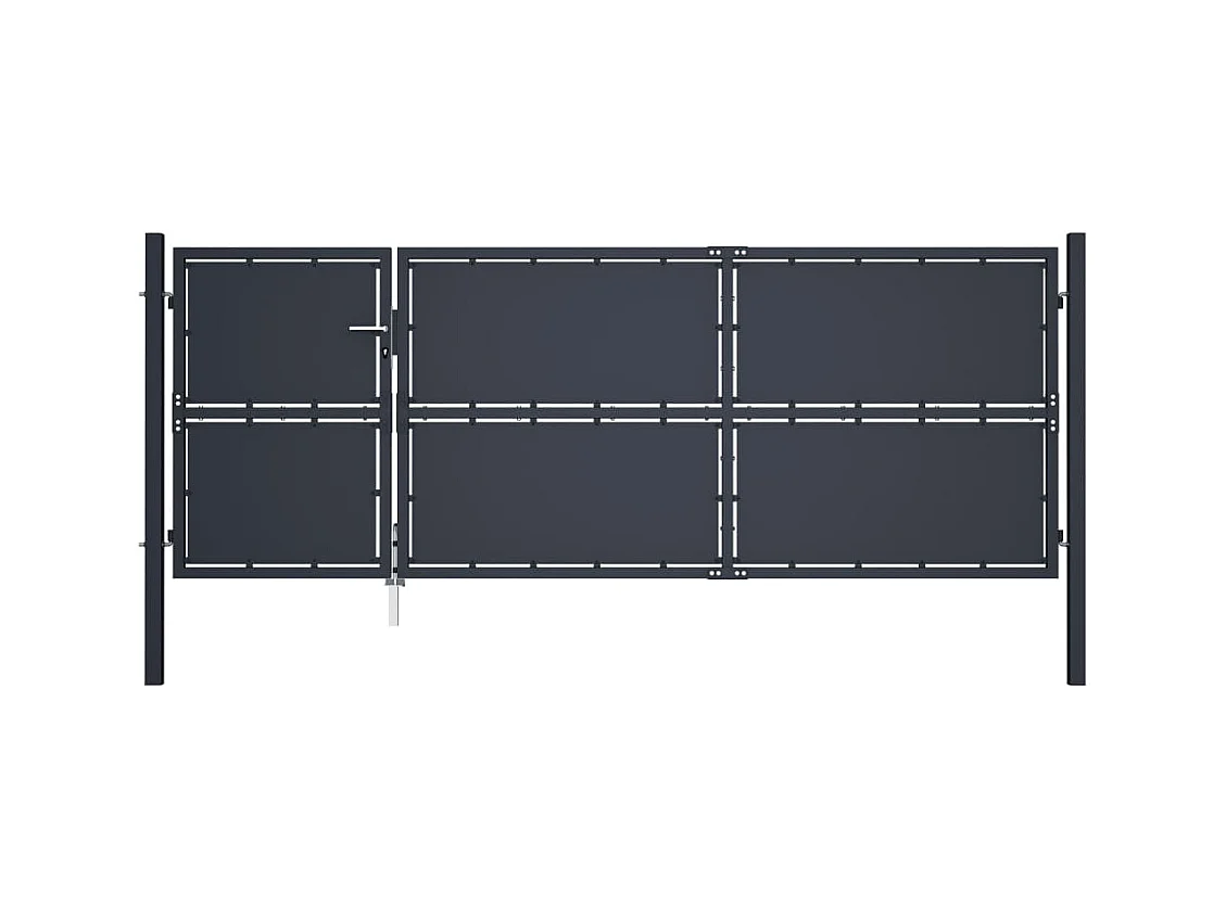 Portail de jardin Acier 350 x 125 cm Anthracite