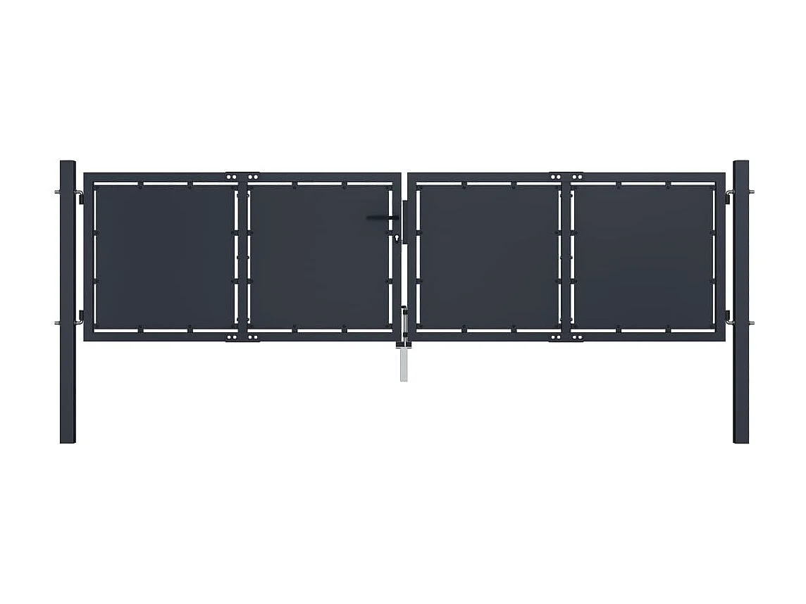 Portail de jardin Acier 300 x 100 cm Anthracite