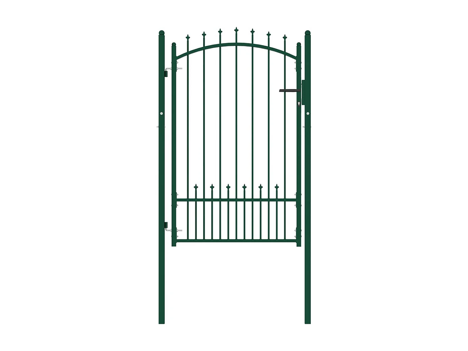 Portão de vedação com espigões Aço 100x150 cm Verde