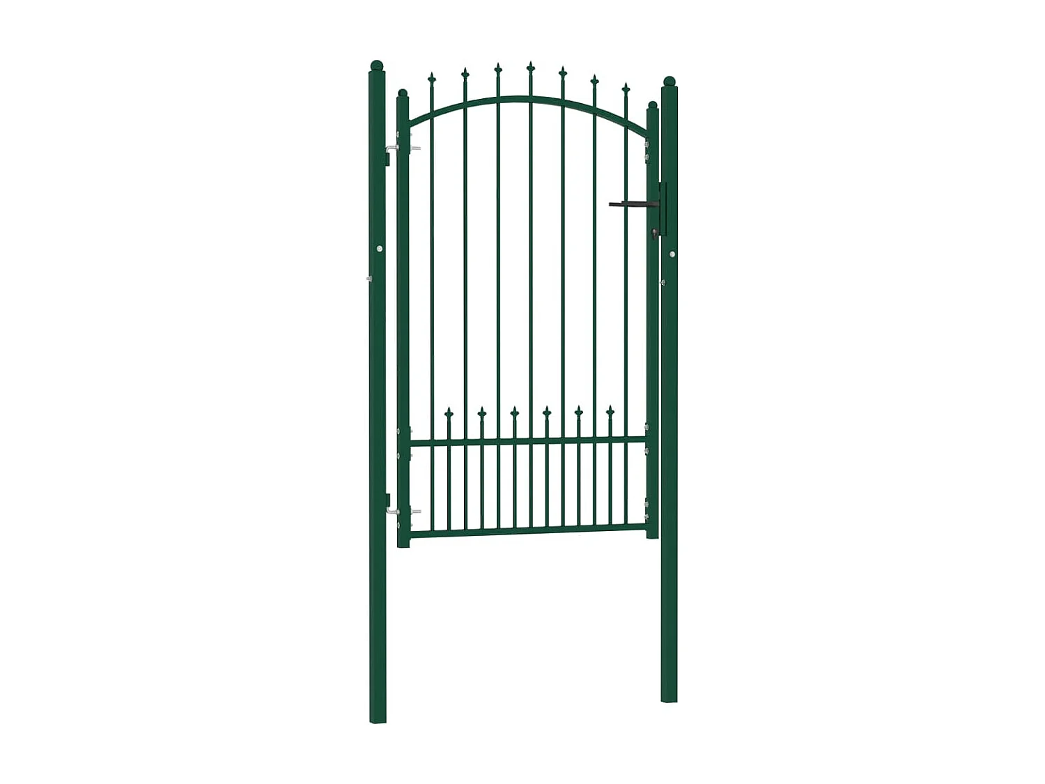 Portão de vedação com espigões Aço 100x150 cm Verde