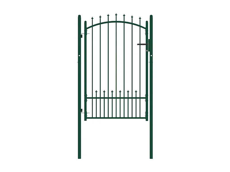 Portão de vedação com espigões Aço 100x150 cm Verde