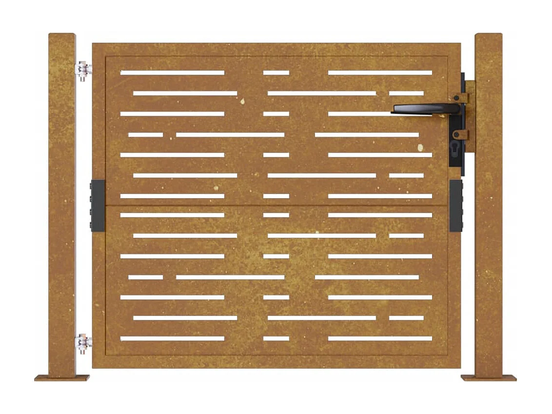 Tuinpoort 105x105 cm cortenstaal vierkant design