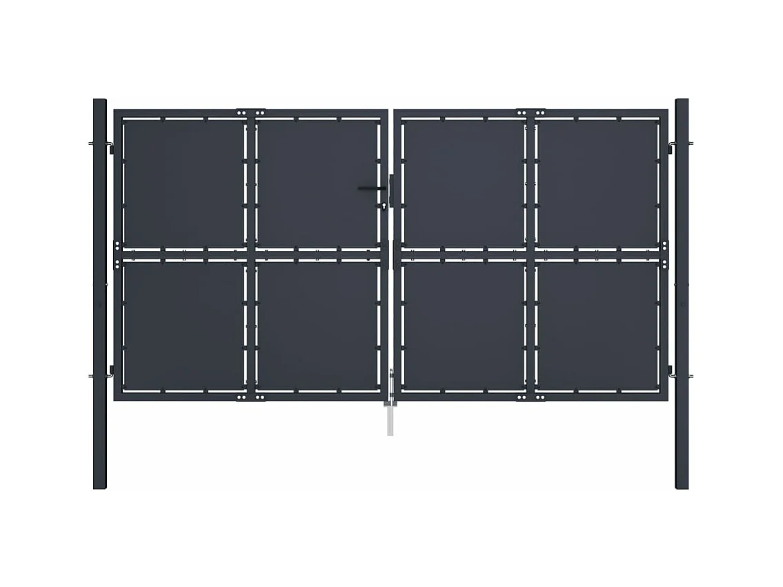 Puerta de jardín de acero 300x150 cm antracita