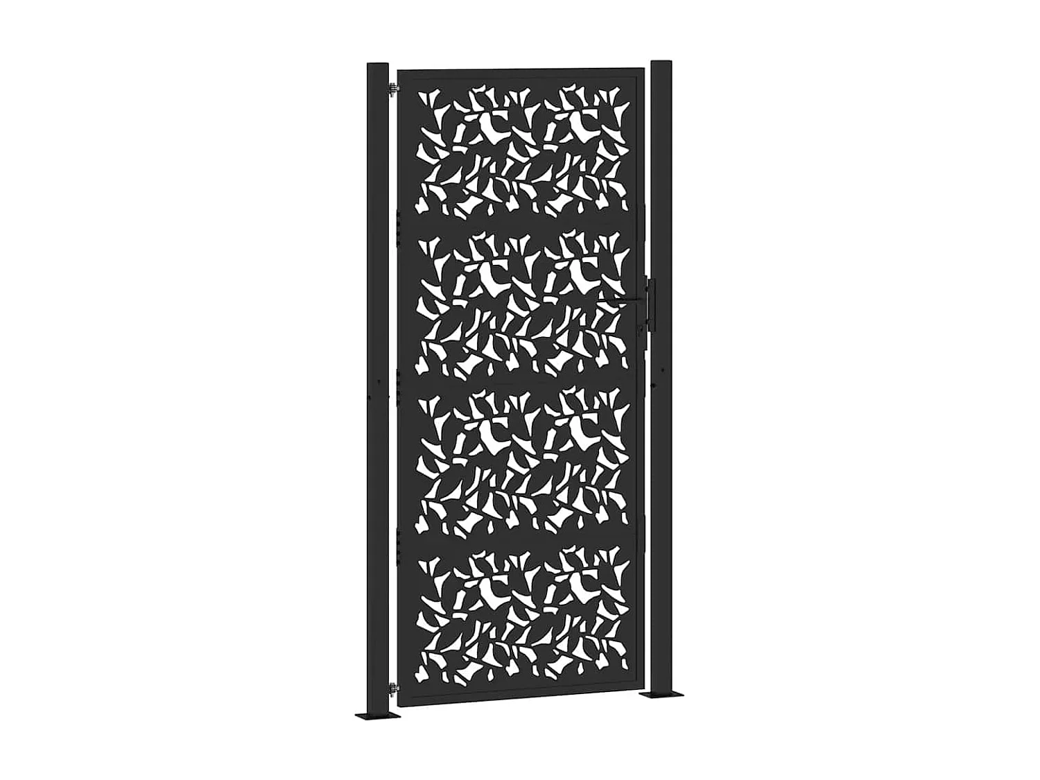 Puerta de jardín negra 105x205 cm diseño de hoja de acero