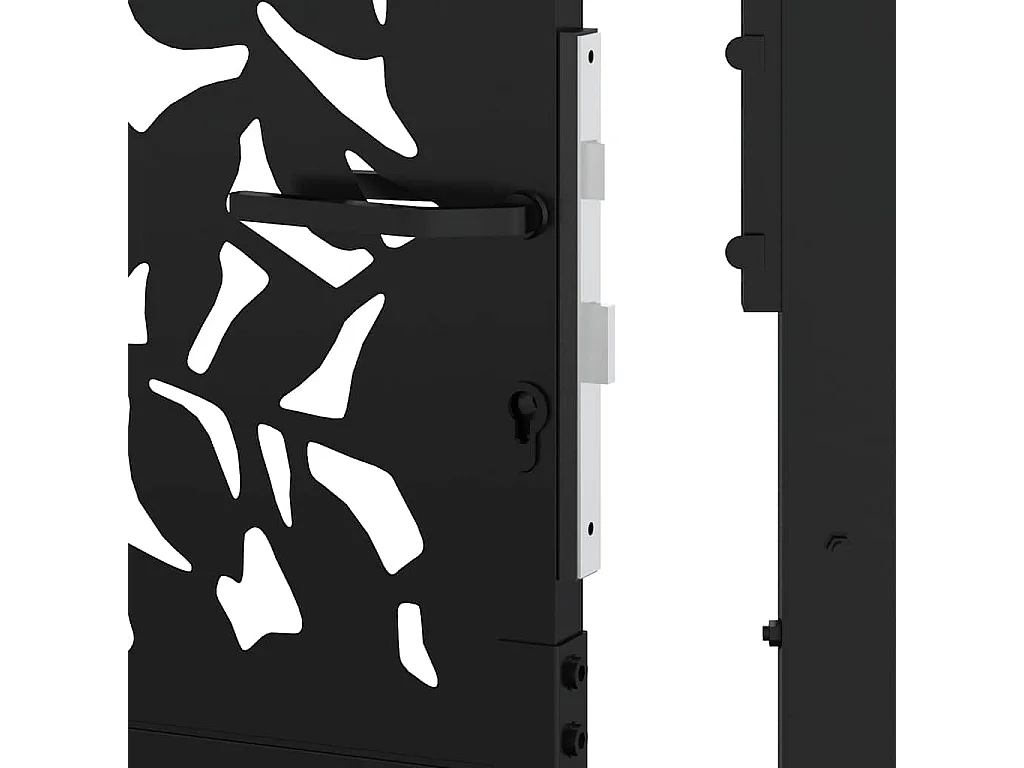 Puerta de jardín negra 105x205 cm diseño de hoja de acero