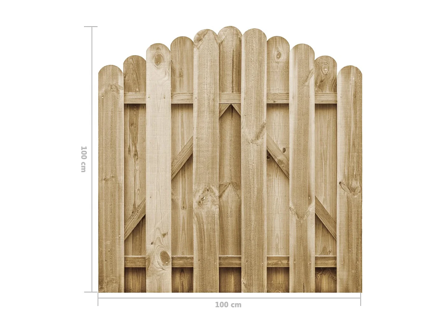 Portail de jardin Bois de pin imprégné 100x100 cm