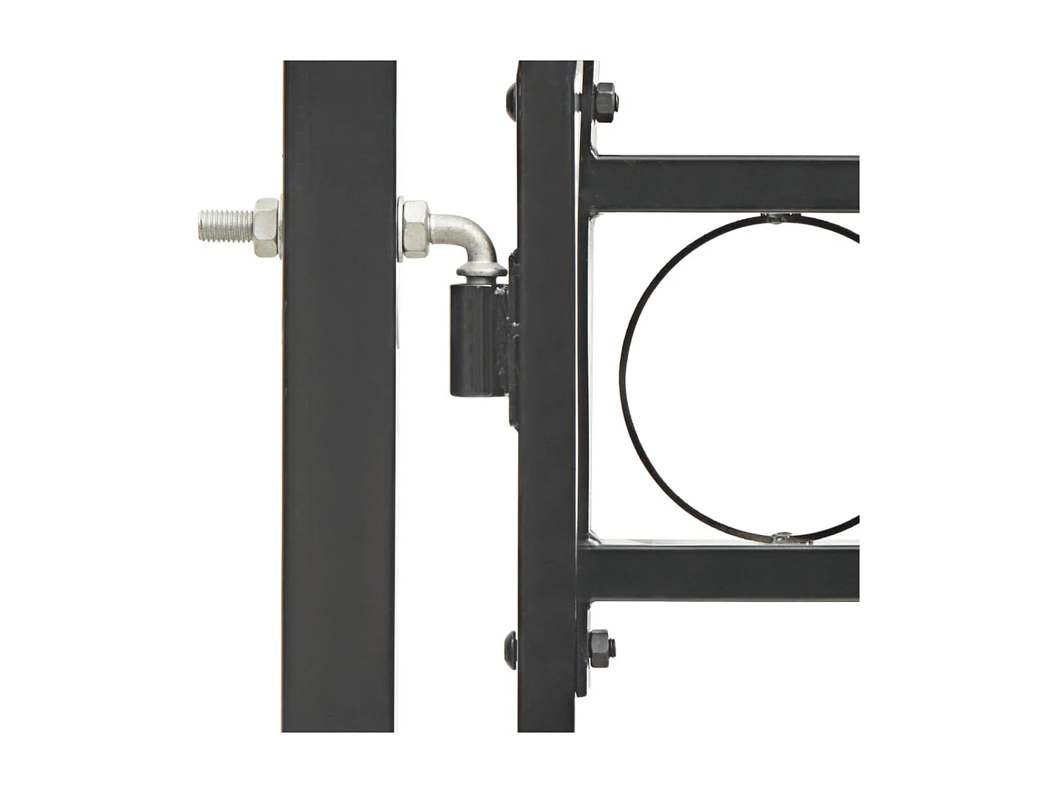 Portail de jardin avec dessus arqué Acier 1 x 1,5 m Noir