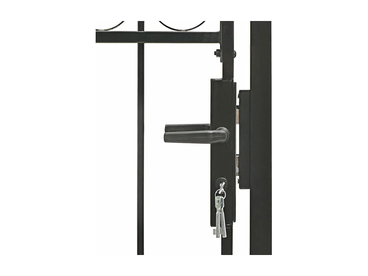 Portail de jardin avec dessus arqué Acier 1 x 1,5 m Noir