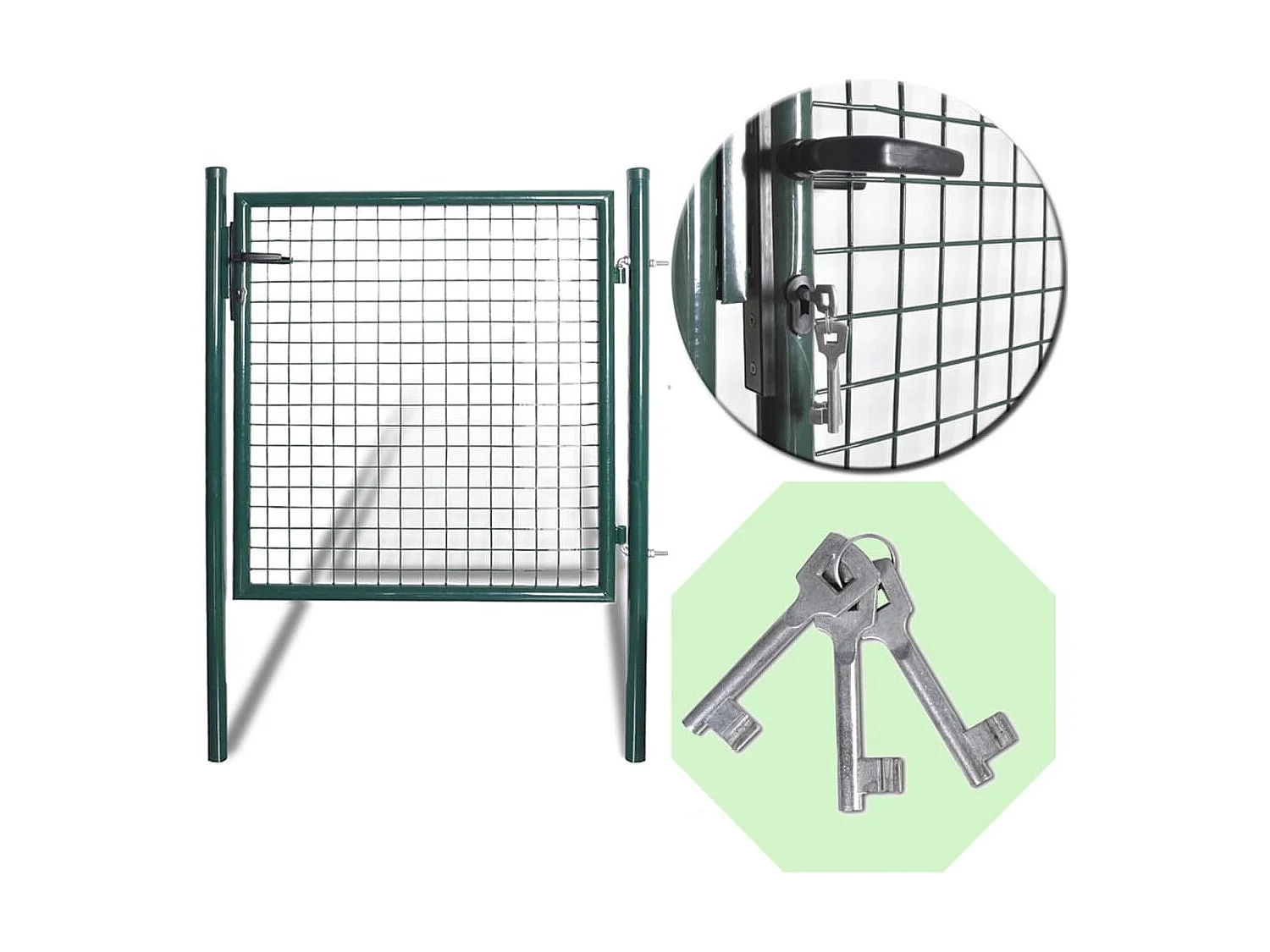 Puerta de valla de una sola puerta de acero recubierto de polvo