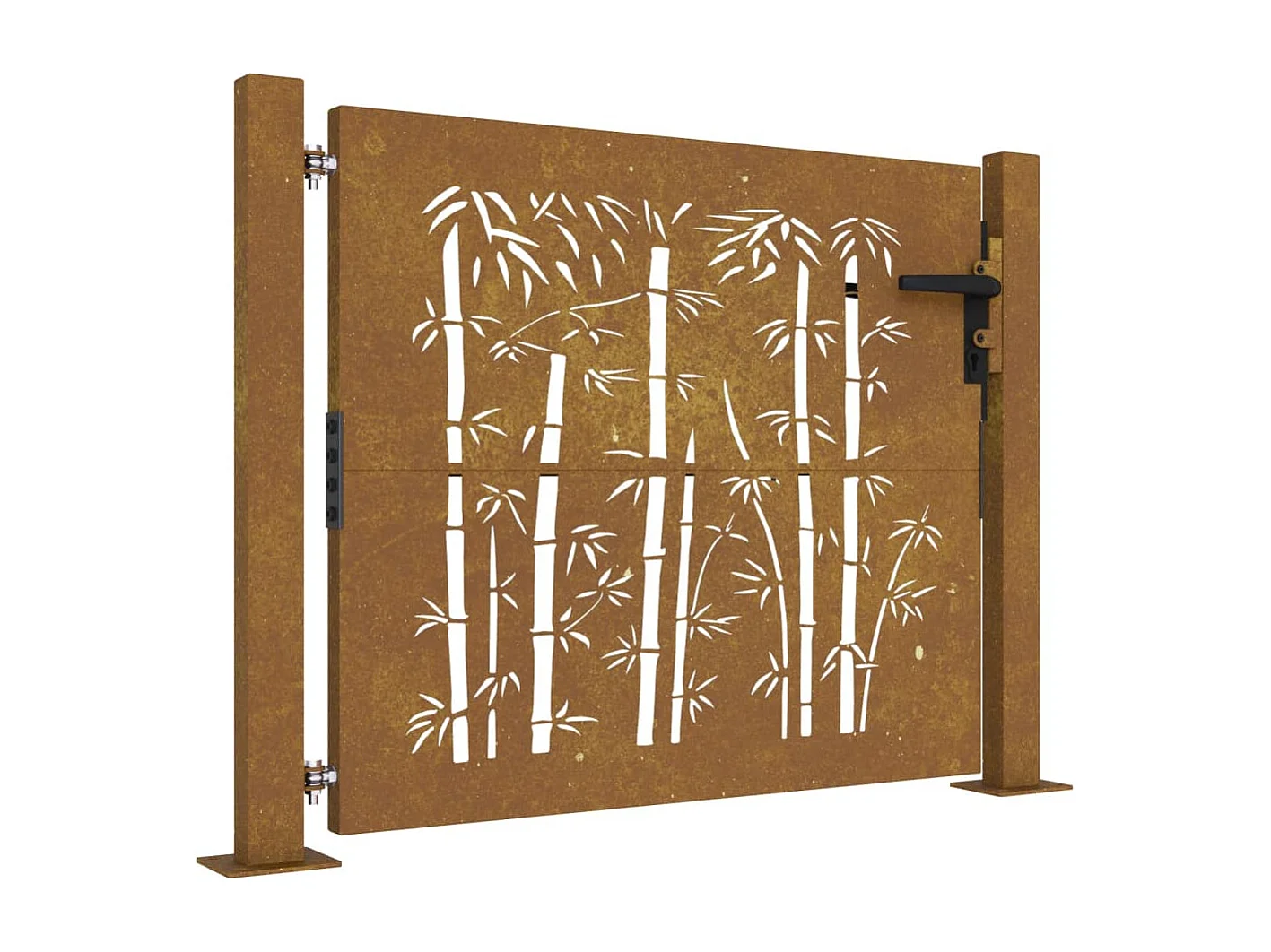 Gartentor 105x105 cm Cortenstahl Bambus Design