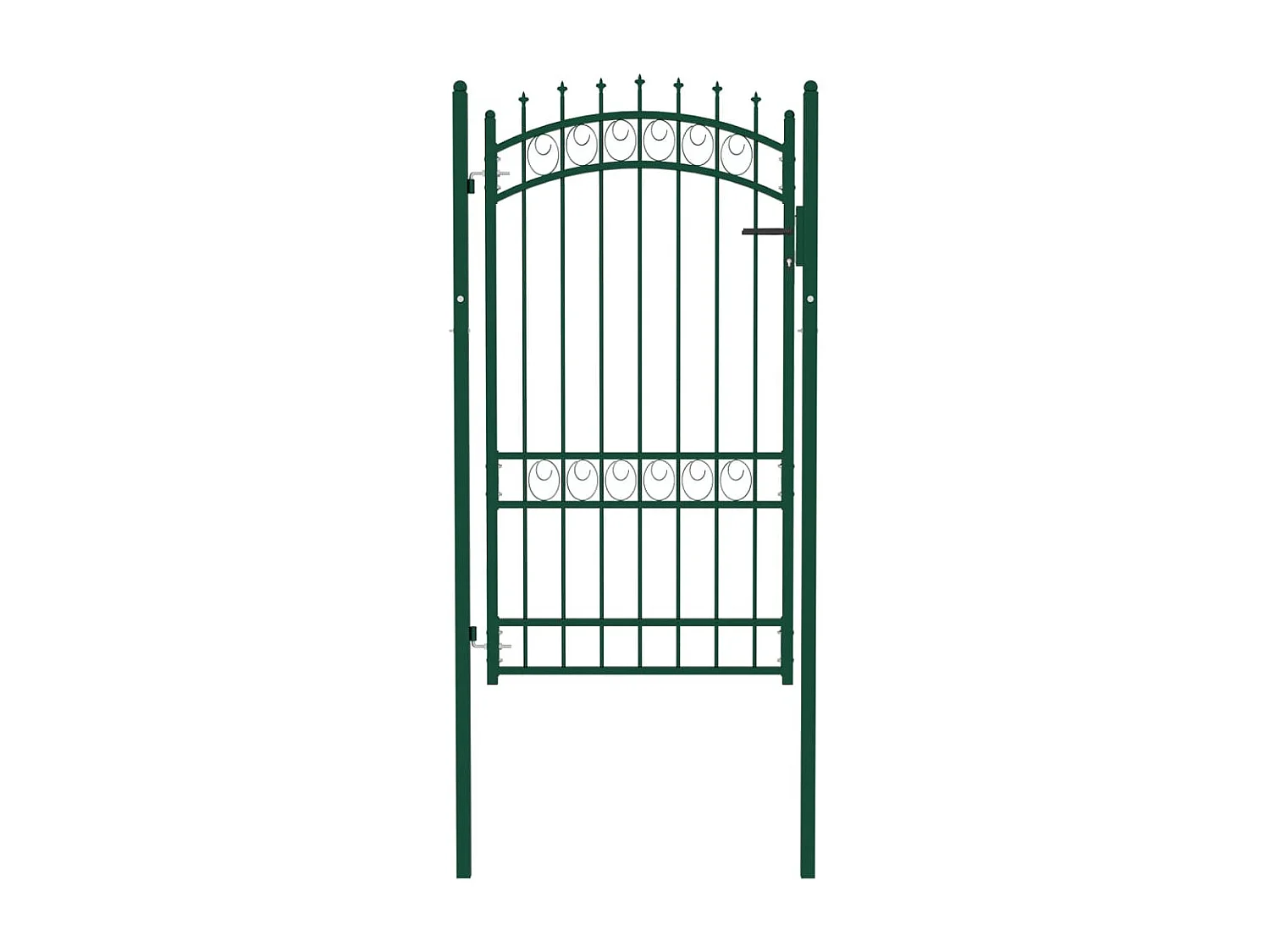 Portão de vedação com espigões Aço 100x175 cm Verde